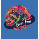 "Born free" feliratos kolibri virágokkal kereknyakú női póló