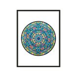 Hat levelű mandala fehér háttérrel egyedi műalkotás nyomat falikép
