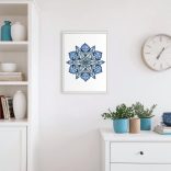 Kék mandala egyedi műalkotás nyomat falikép