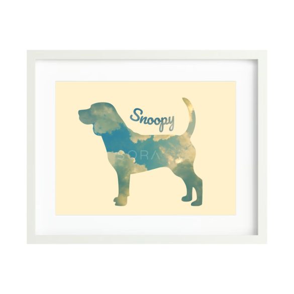 Beagle fotógrafika falikép saját névvel
