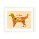 Golden retriever fotógrafika falikép saját névvel