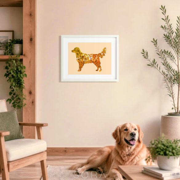 Golden retriever fotógrafika nyomat falikép