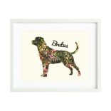 Rottweiler fotógrafika falikép saját névvel