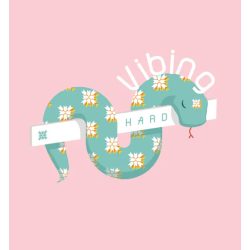   "Vibing hard" feliratos cuki kígyó kereknyakú női póló